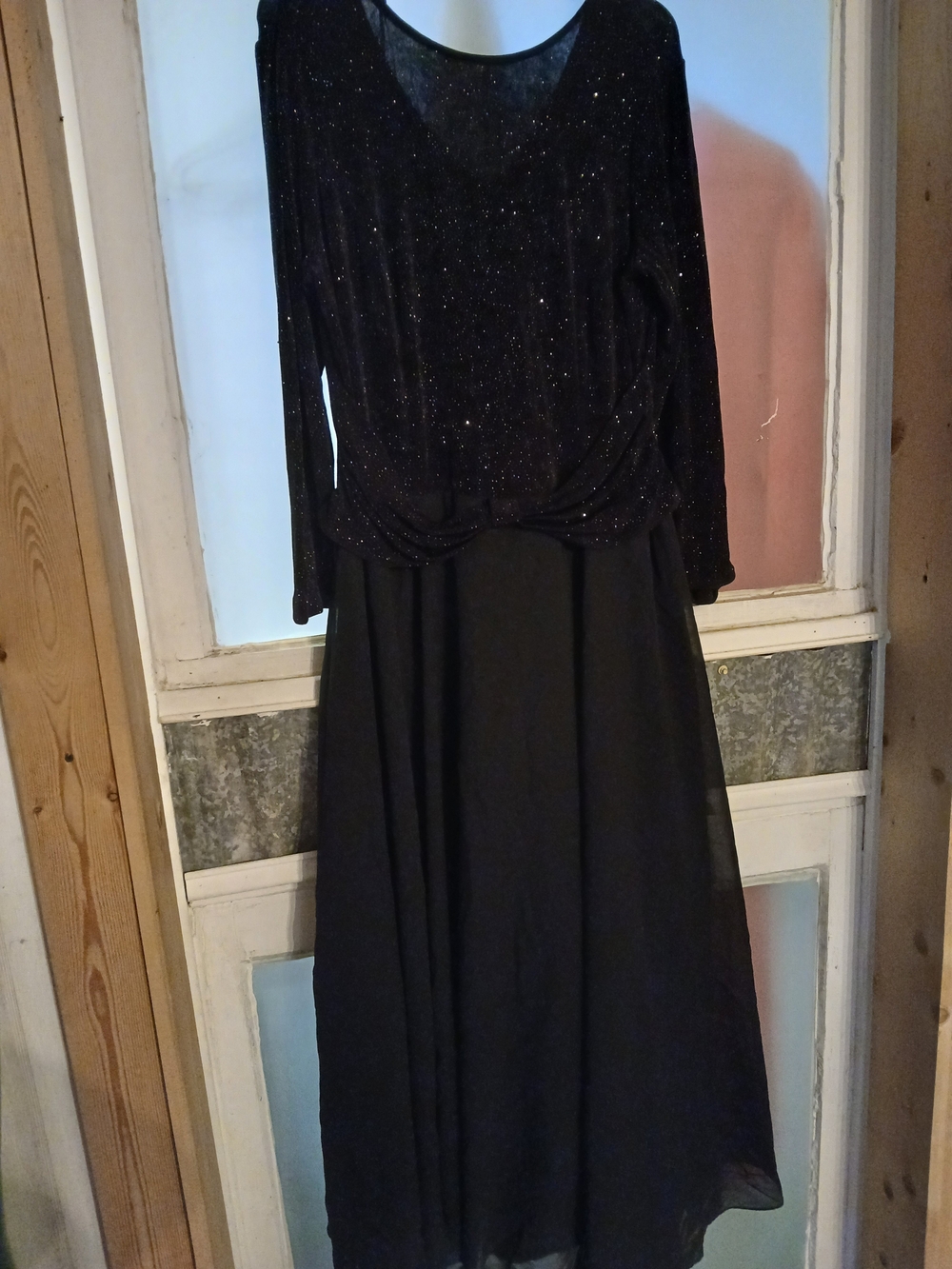 Jessica McClintock Black Sparkle Maxi Dress